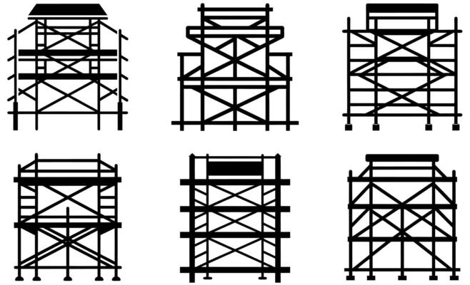 Black silhouette scaffolding structure