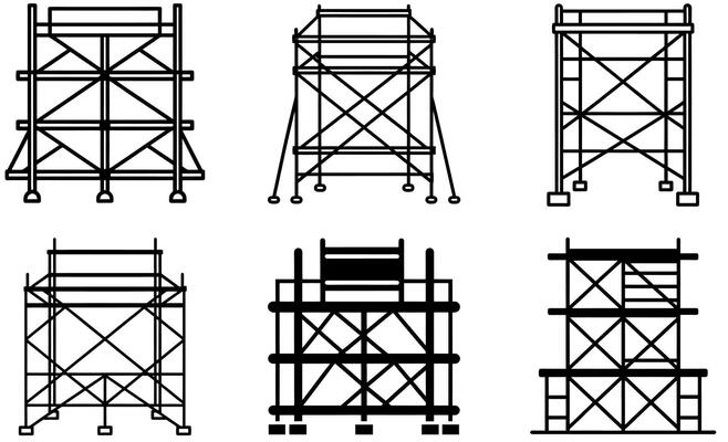 Black silhouette scaffolding structure design