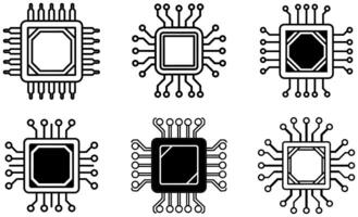 Illustration of Multiple Integrated Circuits design vector