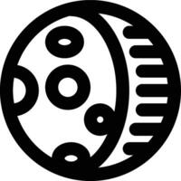 Waning Gibbous, Lunar, Moon Outline Icon vector