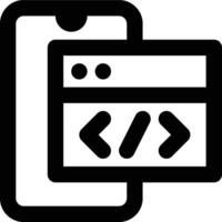 Front End, Mobile Programming, Mobile App Outline Icon vector