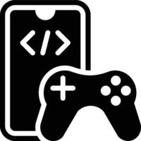 Mobile Game, Development, Game Development Glyph Solid Icon vector