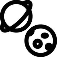 Planets, Space, Universe Outline Icon vector
