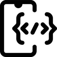 CSS Mobile, Mobile App Outline Icon vector