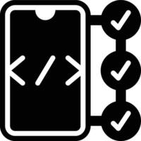 Development Planning, Mobile App, Development Glyph Solid Icon vector