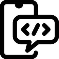 Mobile, Programming Language, Mobile Programming Outline Icon vector