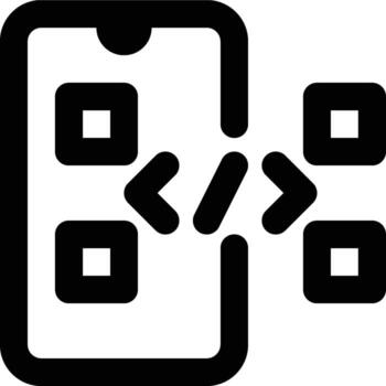 Fragmentation, Mobile Programming, Mobile App Outline Icon vector