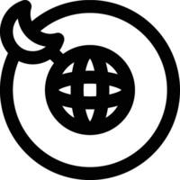 Perigee, Moon Orbital, Moon Outline Icon vector