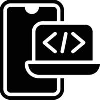 Emulator, Mobile, App Development Glyph Solid Icon vector