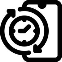 Real Time, Mobile, Smartphone Outline Icon vector