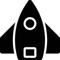 Spaceship, Spacecraft, Rocket Glyph Solid Icon vector