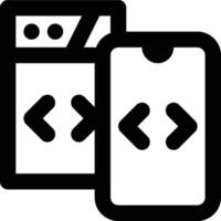 Mobile Web, Web Mobile, Mobile Page Outline Icon vector