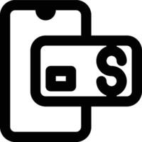 Payment Gateway, Mobile Payment, Virtual Card Outline Icon vector