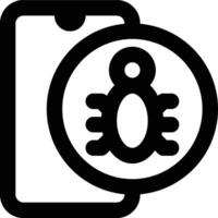 Mobile Bug, Mobile Debugging, Mobile Outline Icon vector