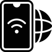 Internet, Mobile, Mobile Internet Glyph Solid Icon vector