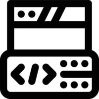 Server Side, Programming, Website Outline Icon vector