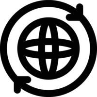 Rotation, Orbit, Earth Outline Icon vector