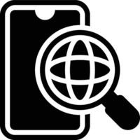 Mobile Browser, Browser, Internet Browser Glyph Solid Icon vector