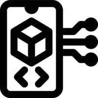 Mobile App, Mobile Application, Mobile Outline Icon vector