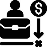 Minimum Wage, Lowest Remuneration, Lowest Wage Glyph Solid Icon vector