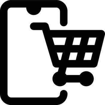 Mobile Commerce, E Commerce, E-Commerce Outline Icon vector