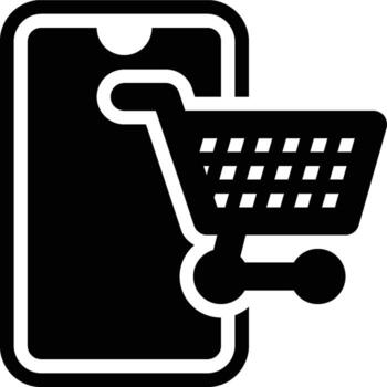 Mobile Commerce, E Commerce, E-commerce Glyph Solid Icon vector