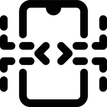 Open Source, Mobile Programming, Mobile App Outline Icon vector