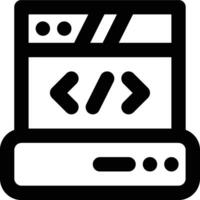 Client Side, Programming, Website Outline Icon vector