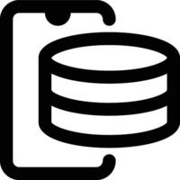 Database, Mobile, Smartphone Outline Icon vector