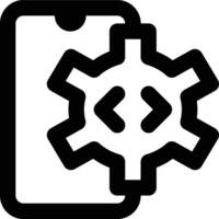 Mobile Engineering, App Development, Mobile Programming Outline Icon vector