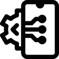 Backend, Mobile Programming, Mobile App Outline Icon vector
