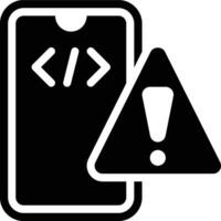 Error, Trouble, Warning Glyph Solid Icon vector
