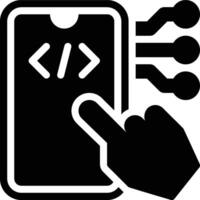 Mobile Programming, Mobile App, Development Glyph Solid Icon vector