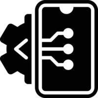 Backend, Mobile Programming, Mobile App Glyph Solid Icon vector