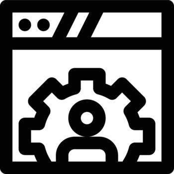 web administración, web administrador, sitio web administración contorno icono vector