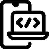 Emulator, Mobile, App Development Outline Icon vector