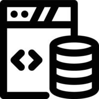 Database, Backend, Dynamic Website Outline Icon vector