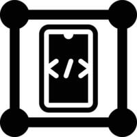 Framework, Ide, Mobile App Glyph Solid Icon vector
