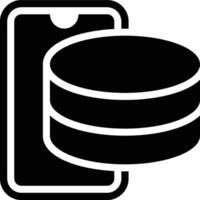 Database, Mobile, Smartphone Glyph Solid Icon vector