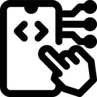 Mobile Programming, Mobile App, Development Outline Icon vector