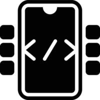 Fragmentation, Mobile Programming, Mobile App Glyph Solid Icon vector