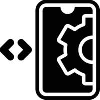 Mobile Development, Mobile Programming, Mobile App Glyph Solid Icon vector