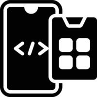 App Management, Application Management, Mobile App Glyph Solid Icon vector