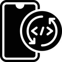 SDLC, Mobile Development, Lifecycle Glyph Solid Icon vector