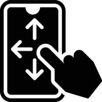 Gestures, Finger Actions, Control Glyph Solid Icon vector
