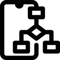 Algorithm, Mobile Programming, Mobile App Outline Icon vector
