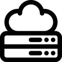 Cloud Services, Cloud Server, Cloud Hosting Outline Icon vector