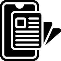 News, Blog, Magazine App Glyph Solid Icon vector