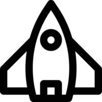Spaceship, Spacecraft, Rocket Outline Icon vector