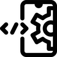 Mobile Development, Mobile Programming, Mobile App Outline Icon vector